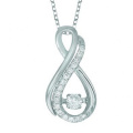 18k White Gold Infinity Dancing Diamond Pendants Jewelry